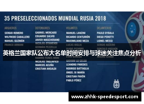 英格兰国家队公布大名单时间安排与球迷关注焦点分析